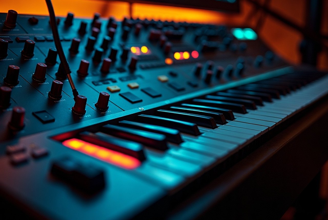 DAW MIDI piano-roll showing CC automation lane alongside note data