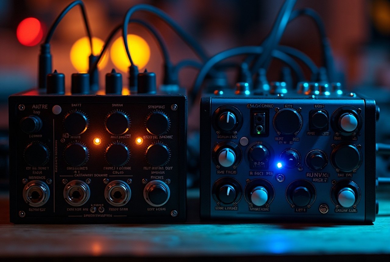Side-by-side of a discrete sound card vs. a USB audio interface
